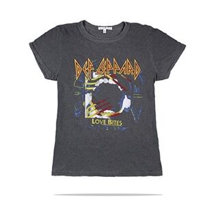 Junk Food Clothing Def Leppard 'Love Bites' Graphic Tee - Charcoal & Yellow